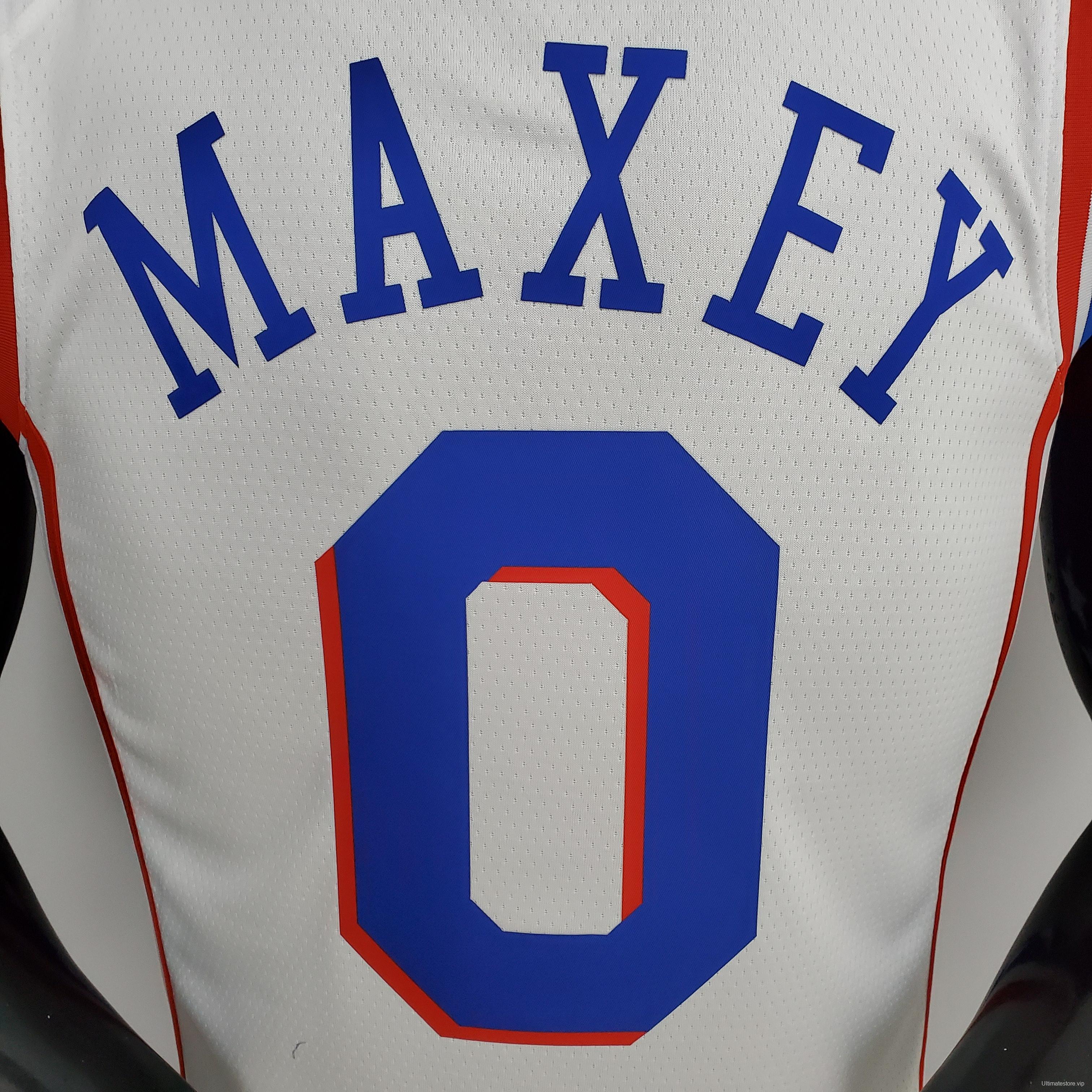 75th Anniversary Philadelphia 76ers MAXEY#0 White NBA Jersey