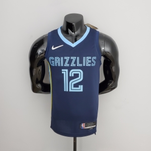 75th Anniversary Memphis Grizzlies MORANT#12 Navy Blue NBA Jersey