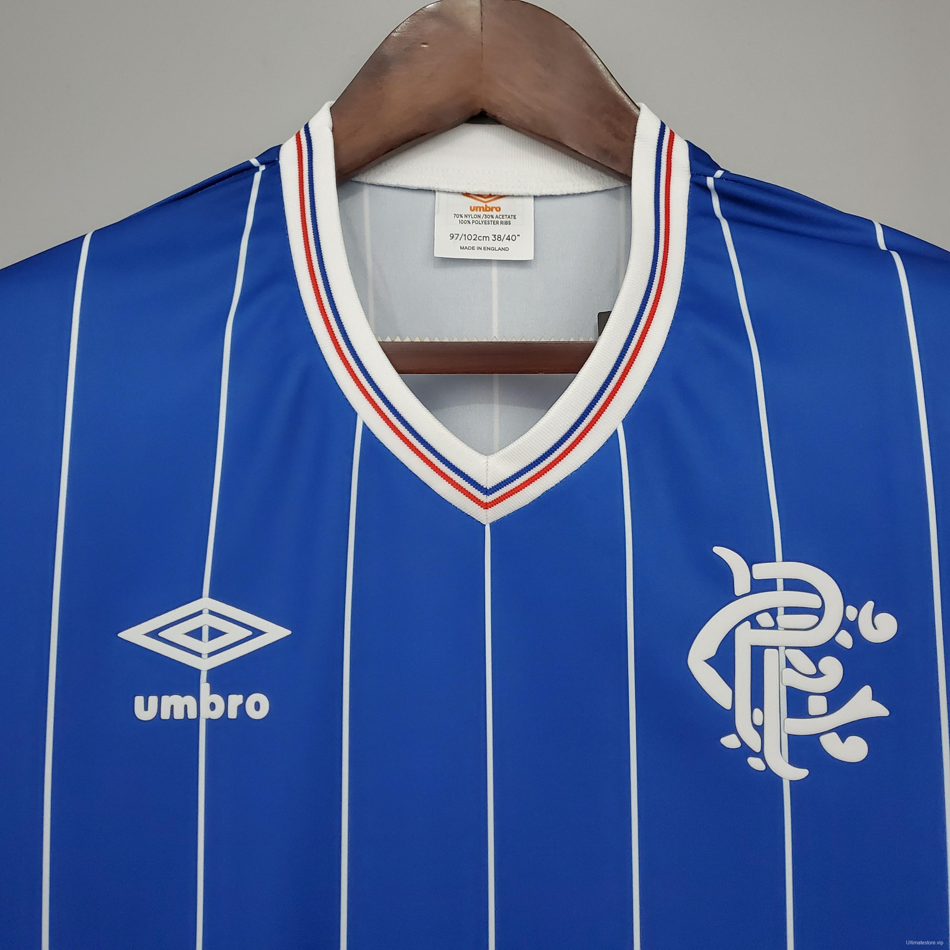 Retro Rangers 82/83 home Soccer Jersey