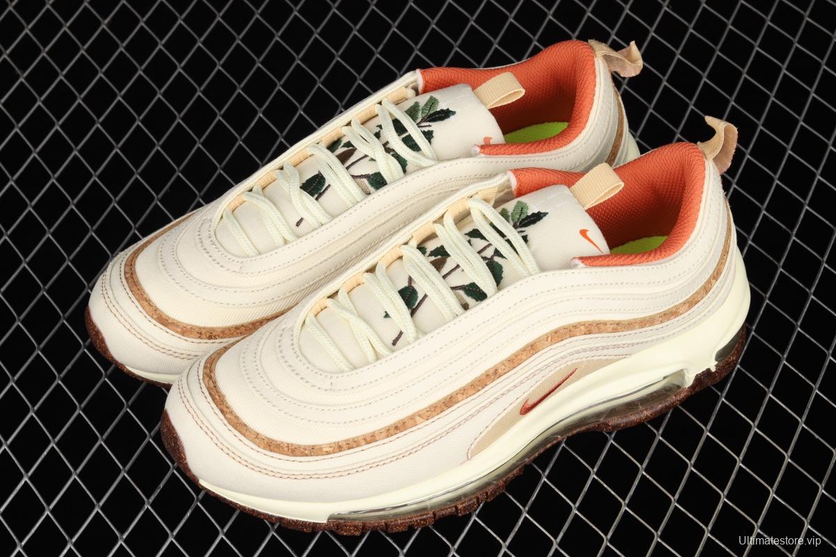 NIKE Air Max 97 SE bullet milk tea embroidered air cushion running shoes DC3986-100