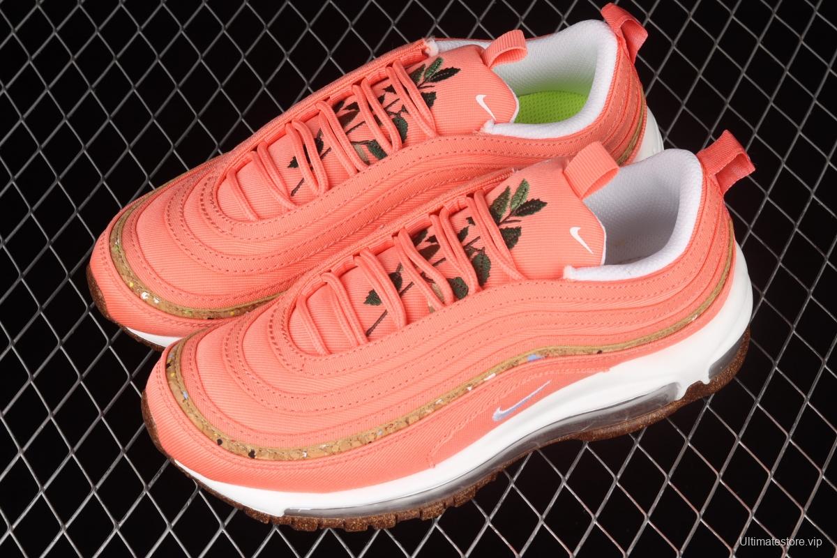 NIKE Air Max 97 SE bullet orange powder embroidered air cushion running shoes DC4012-800