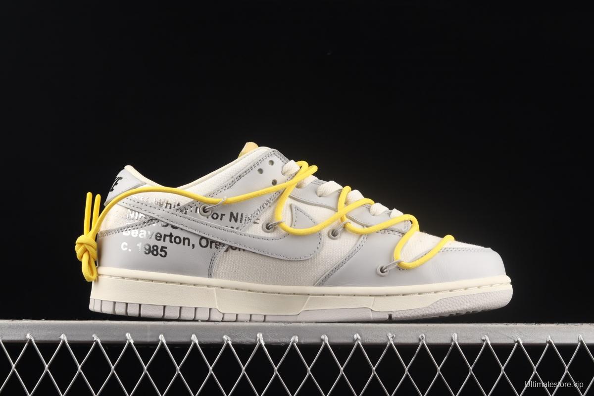 OFF-White x NIKE DUNK Low OW grey leisure sports skateboard shoes DM1602-103