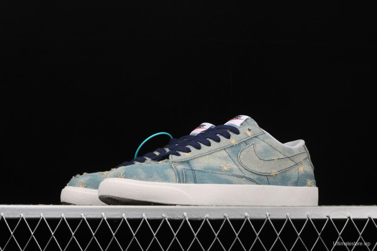 Levi's Strauss x NIKE Blazer Low Trail Blazers hole-breaking jeans low-side leisure sports board shoes 905345-403