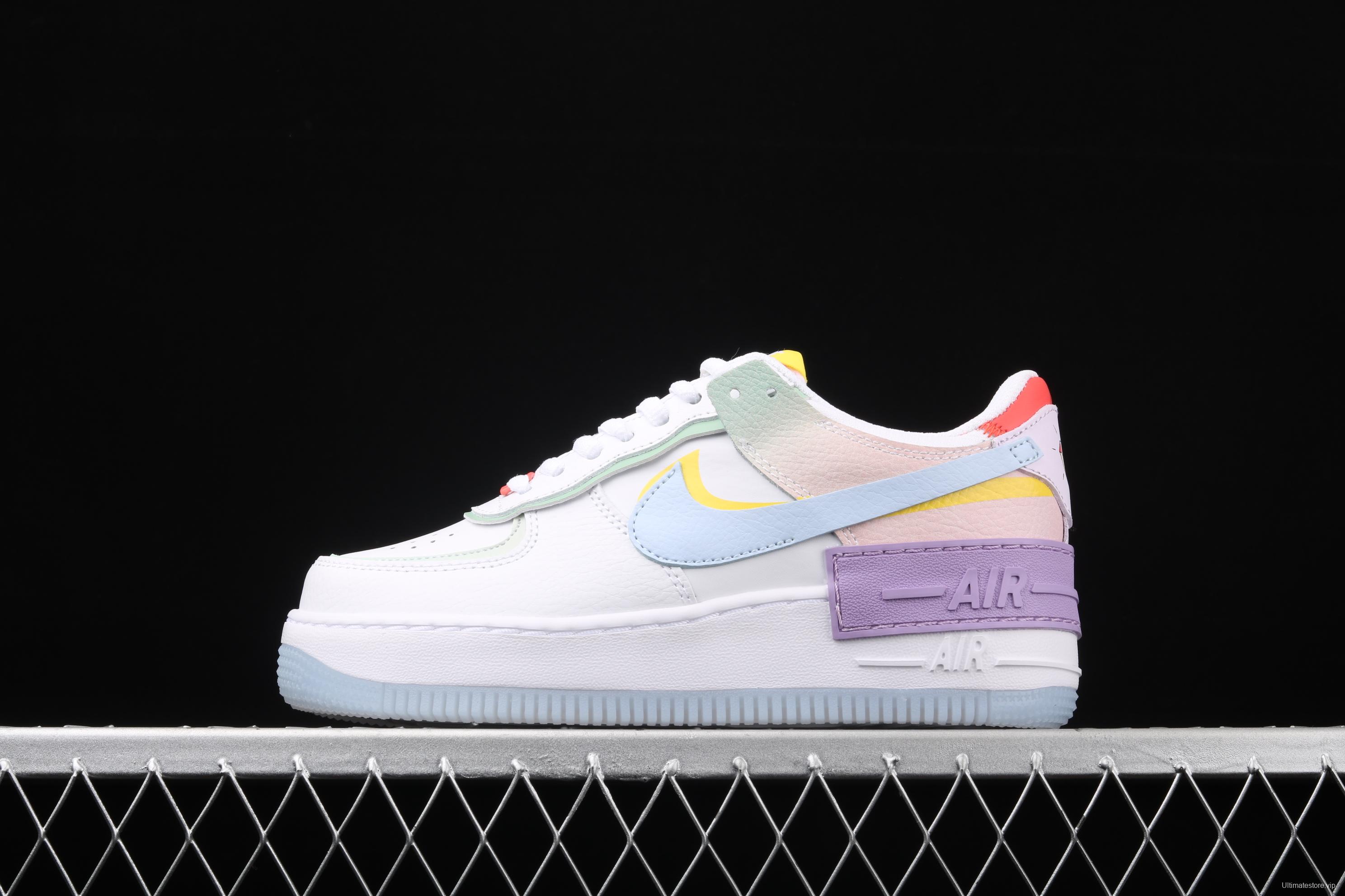 NIKE Air Force 1 ShAdidasow light weight heightened low-top board shoes CW2630-141,