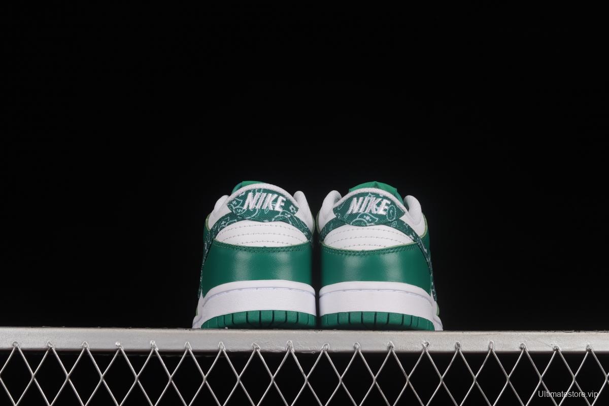 NIKE DUNK Low Green Paisley Cashew Flower White Green SB Buckle Shredded Backboard Fashion Casual Sneakers DH4401-102