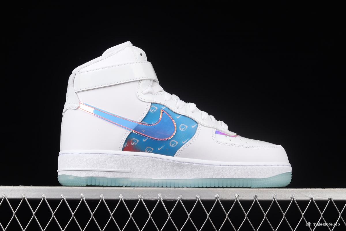 NIKE Air Force 1mm 07 LV8 Good Game video game limits white dazzling laser Velcro high upper board shoes DC2111-191