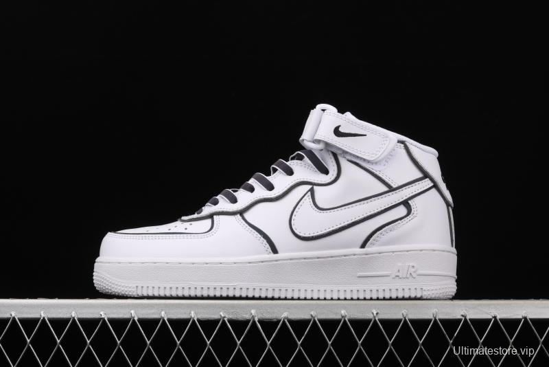 NIKE Air Force 1' 07 Mid laser white 3M reflective medium-help leisure sports board shoes 368742-810