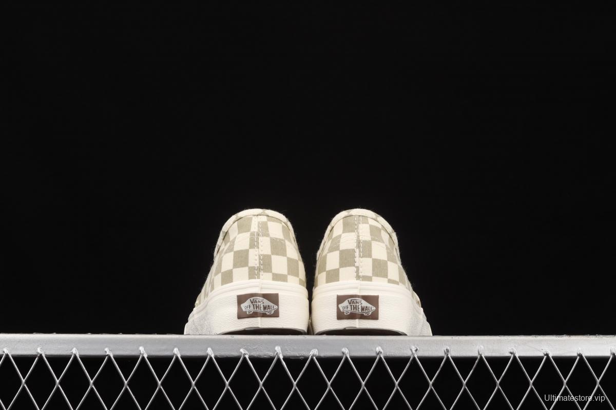 Vans Authentic Classic Anaheim Milk Tea White Brown Chess Lattice low Top Board shoes VN0A5HZS9FO