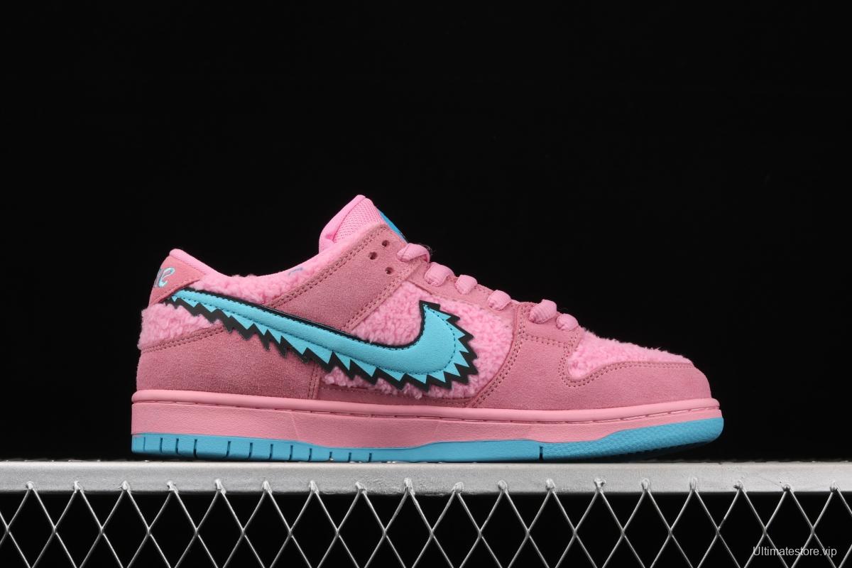 Grateful DeAdidas x NIKE SB DUNK Low Yellow Bear joint style pink and blue bear sports skateboard shoes CJ5378-600