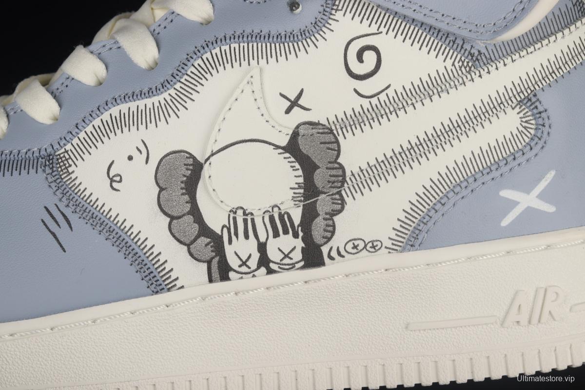 Kaws x NIKE Air Force 1y07Mid joint style medium top casual board shoes CW2308-211,