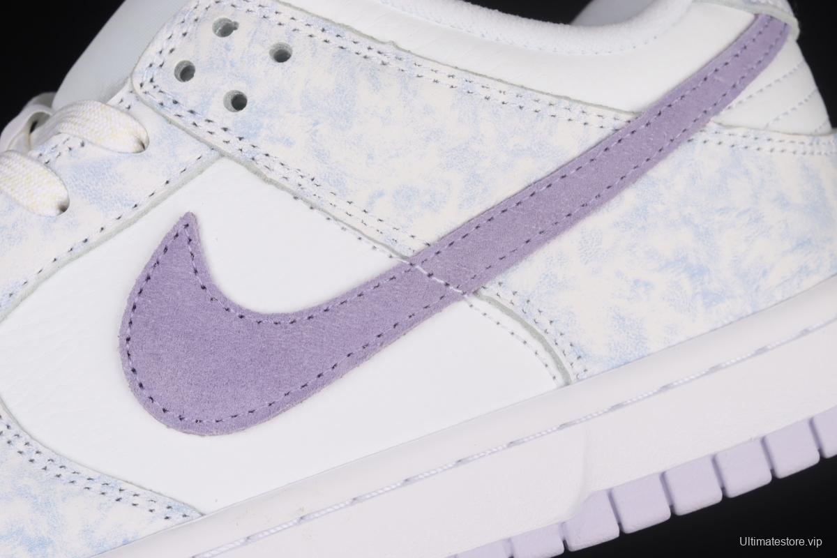 NIKE SB DUNK Low Prm white light purple color SB buckle rebound fashion leisure board shoes DM9467-500