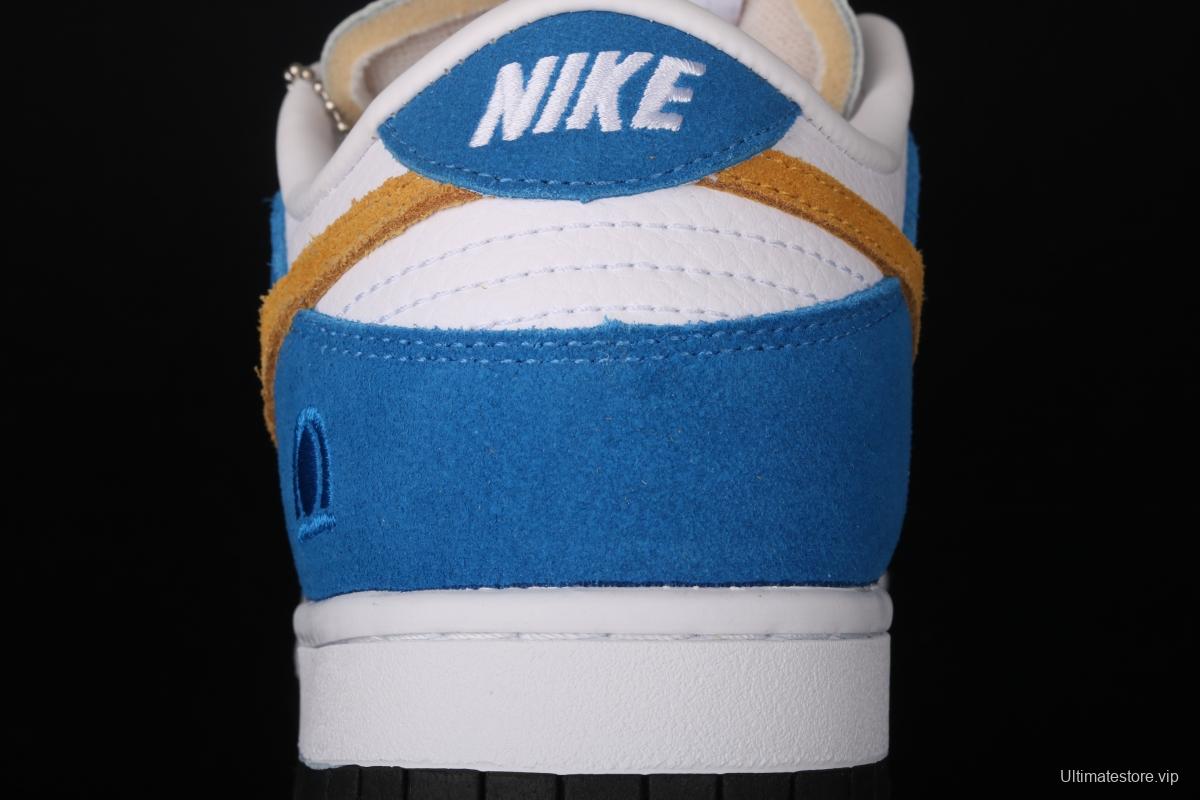 Kasina x NIKE SB DUNK Low co-signed blue and yellow retro low-top leisure sports skateboard shoes CZ6501-100