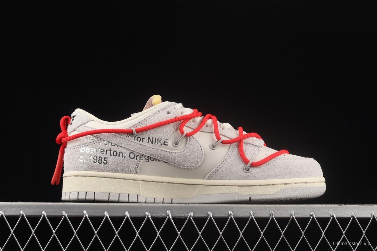 OFF-White x NIKE DUNK Low OW white gray leisure sports skateboard shoes DJ0950-118