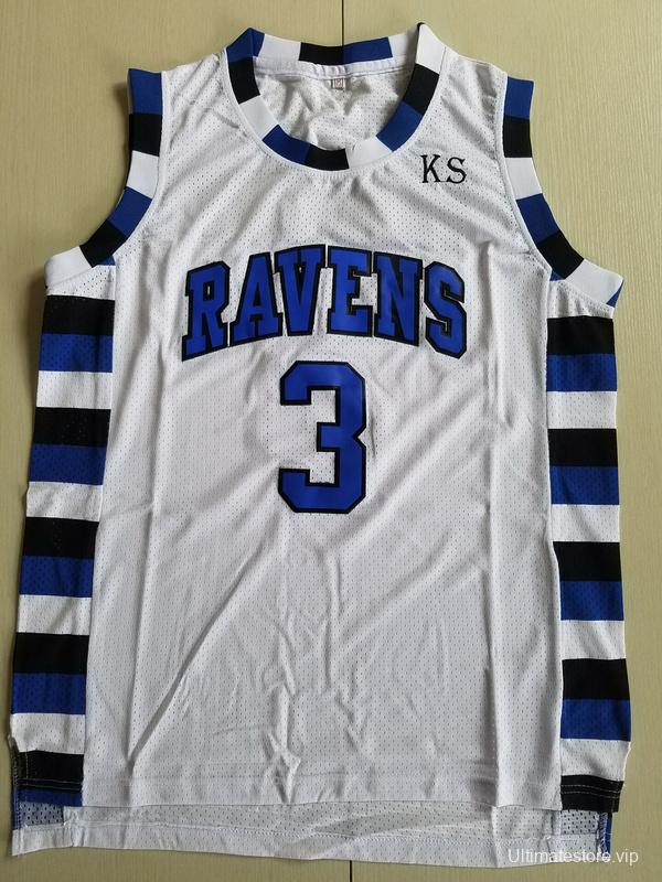 Antwon Skills Taylor 3 One Tree Hill Ravens White Basketball Jersey