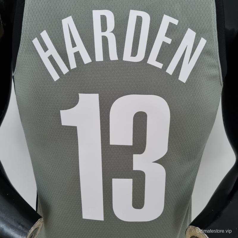 75th Anniversary Harden #13 Brooklyn Nets City Edition Gray NBA Jersey