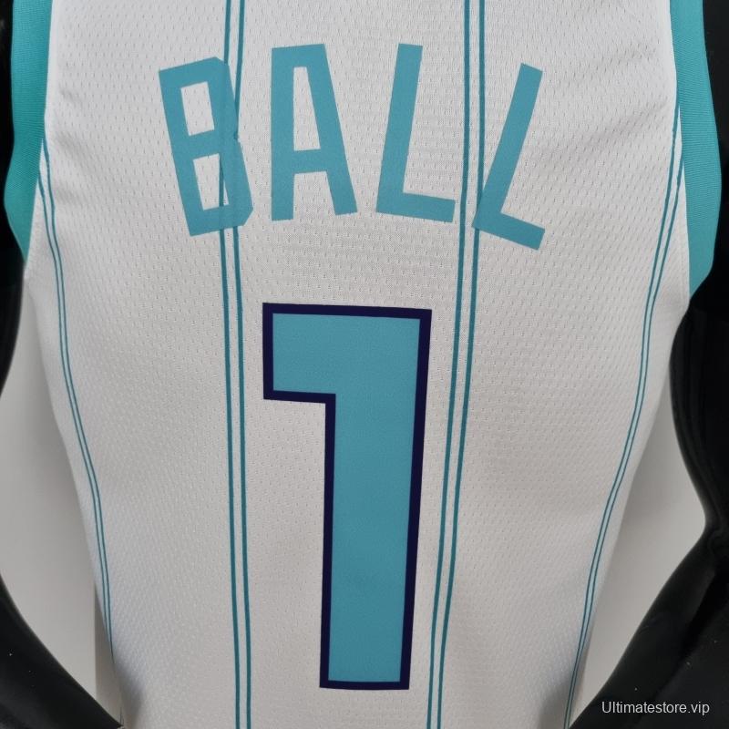 75th Anniversary BALL #1 Charlotte Hornets White NBA Jersey