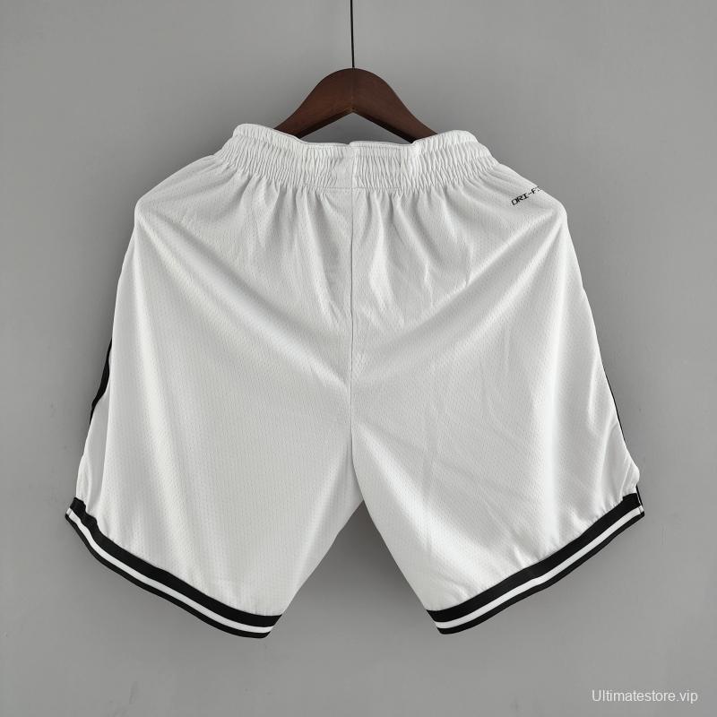 75th Anniversary Brooklyn Nets White NBA Shorts