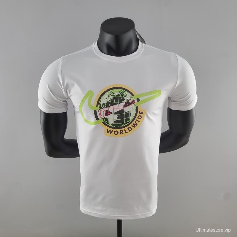 2022 NIKE White T-Shirts LOGO WorldWide #K000236