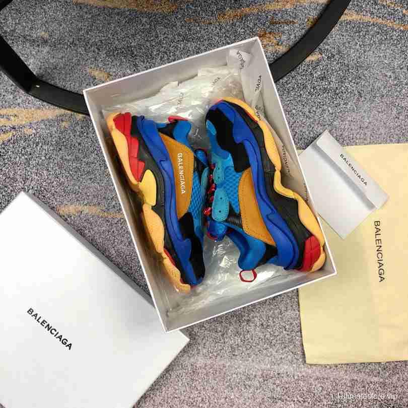 Men Balenciaga Triple-S Sneaker Multi-Color Blue/Black/Brown