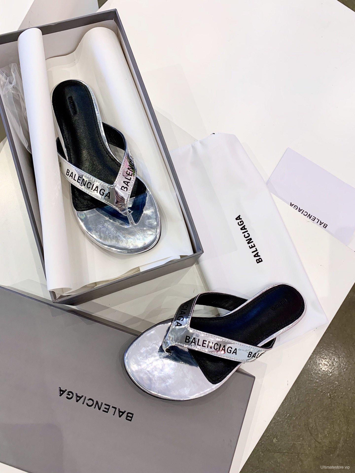 3 Color Men/Women Balenciaga Slipper White/Black/Silver