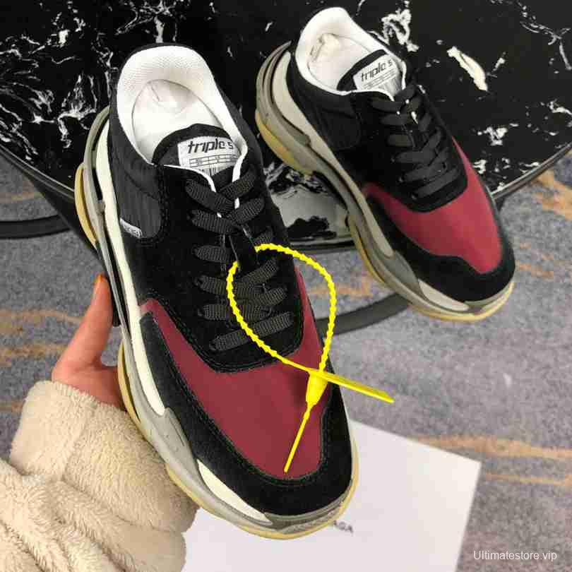 Men Balenciaga Triple-S 2 Yellow Black/Wine Sneaker