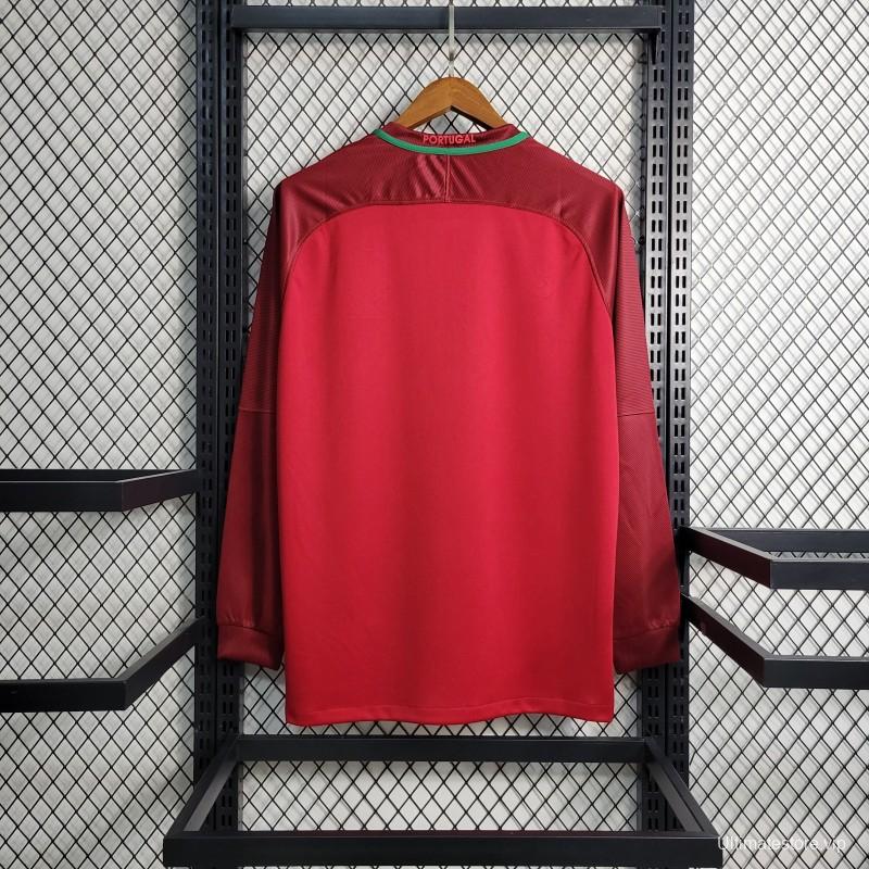 Retro 2016  Portugal Home Long Sleeve Jersey