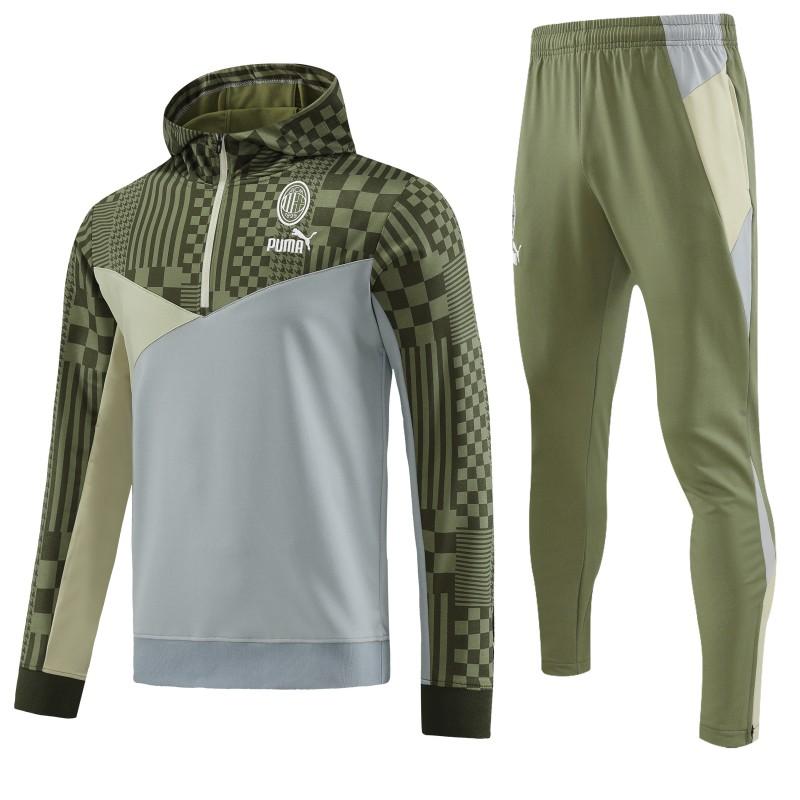 23/24 PUMA Green Grey Hoodie Half Zipper Jacket+Pants