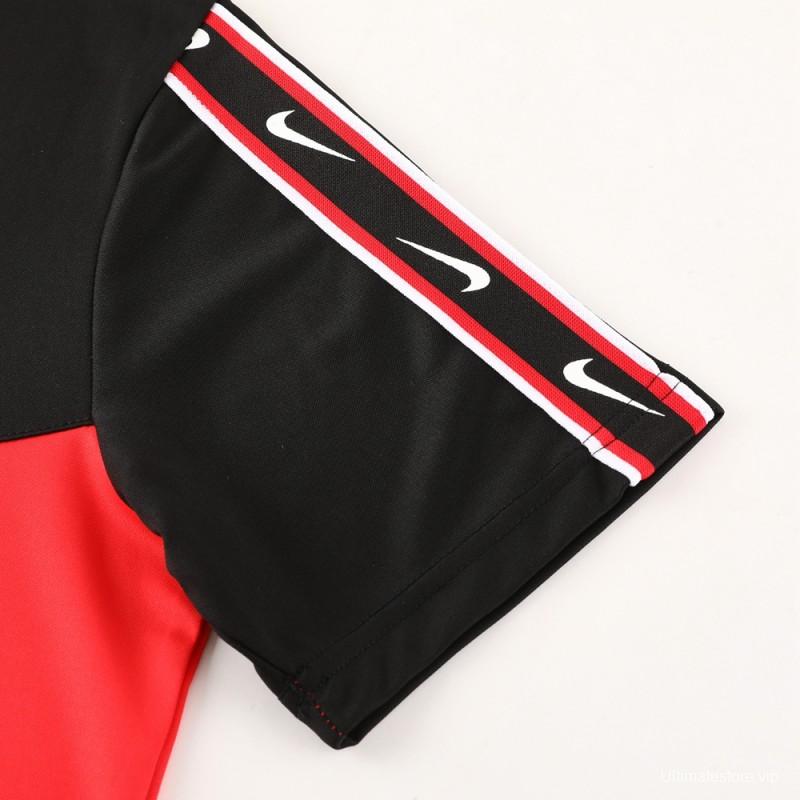 23/24 NIKE Black/Red Short Sleeve Jersey+Pants