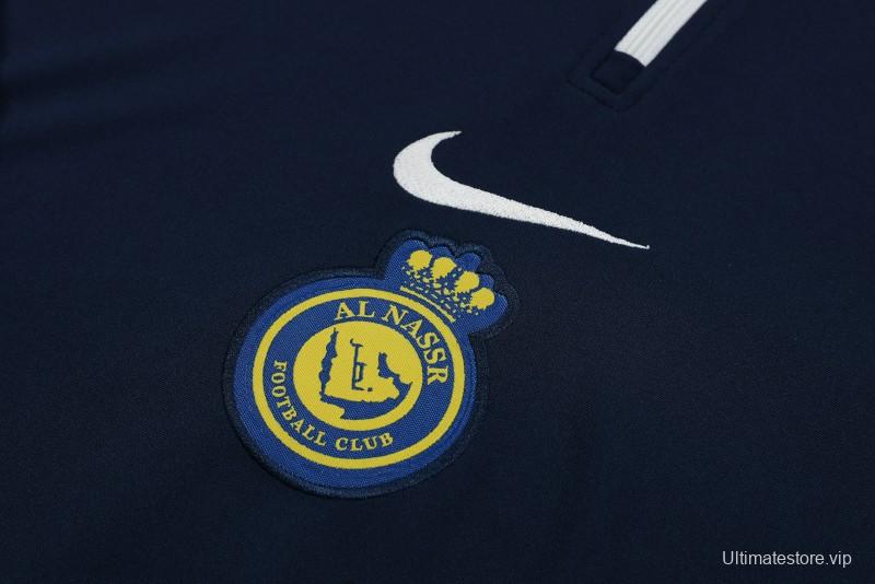 23/24 Al-Nassr Black/Blue Half Zipper Jacket +Pants