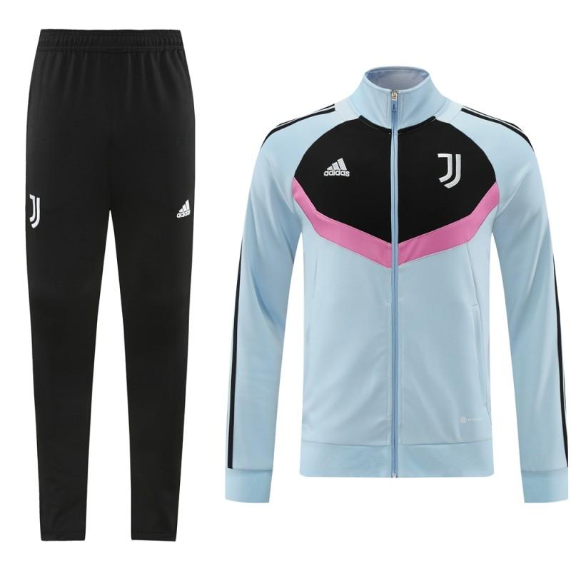 24/25 Juventus Light Blue/Black Full Zipper Jacket +Long Pants