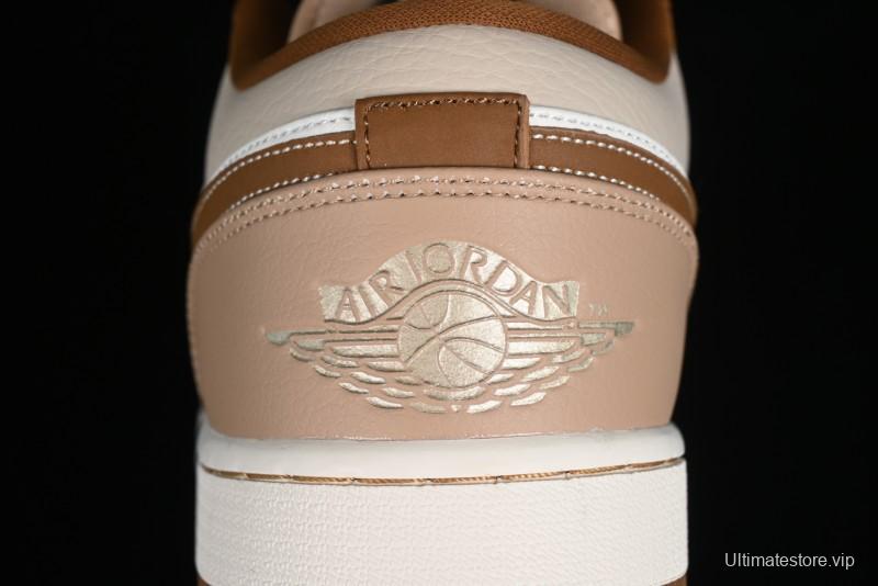 Nike Air Jordan 1 Low AJ1 Khaki Yellow Low-Top Casual Lifestyle Sneakers - HF5753-221