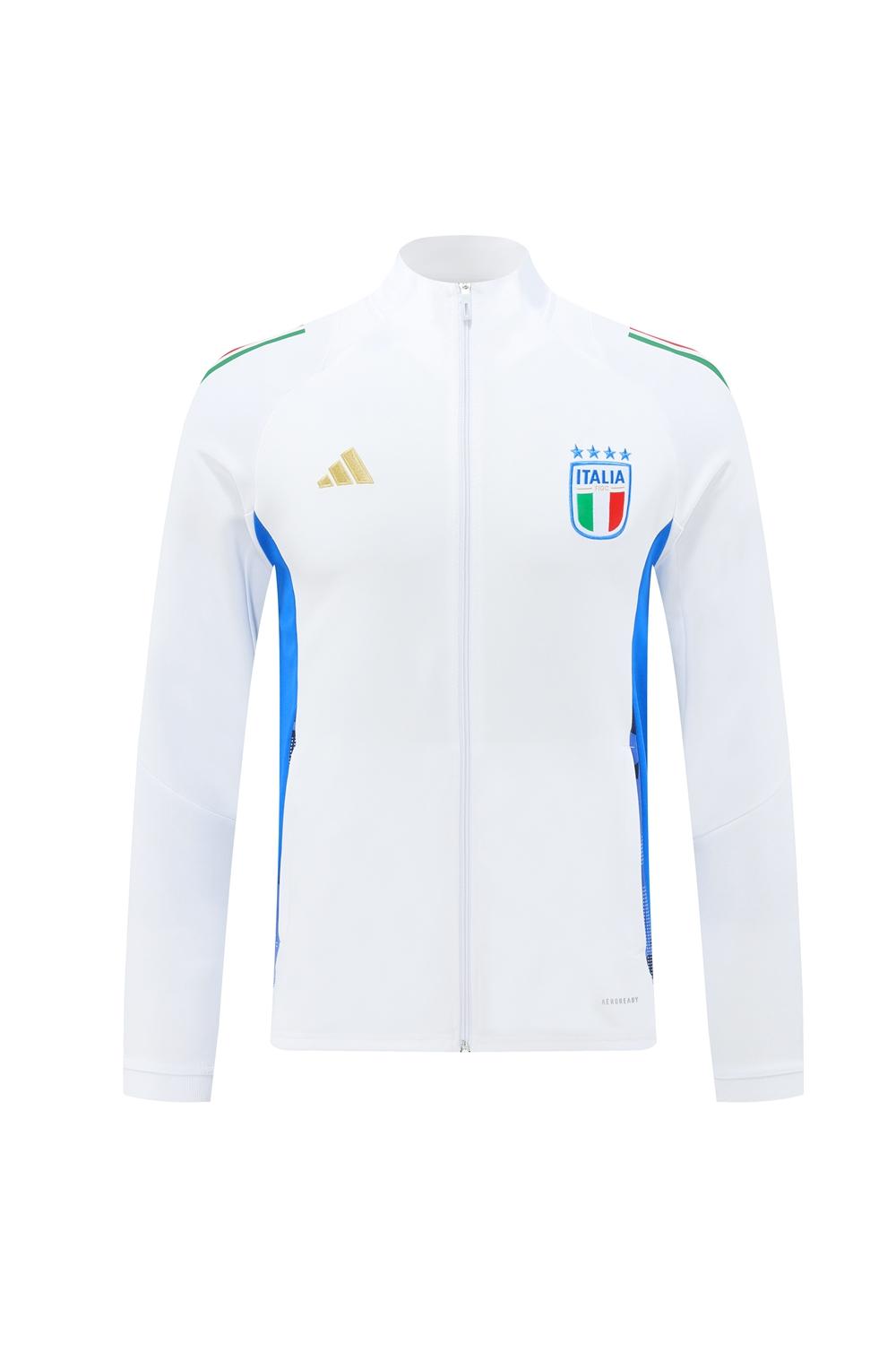 2024 Italy White Full Zipper Jacket +Long Pants