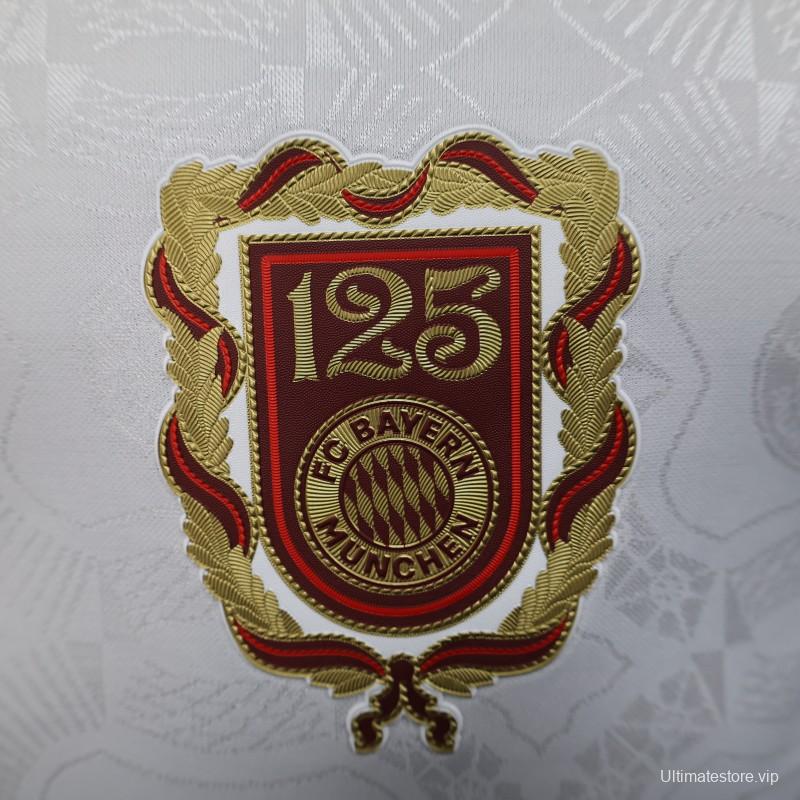 Player Version 25/26 Bayern Munich White with 125th Anniversary Emblem Jersey