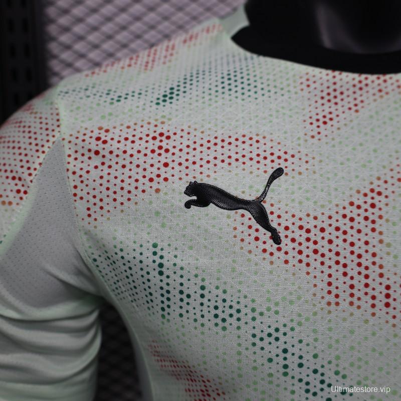 Player Version 2025 Portugal Away Mint Green Jersey with Graphic Pattern