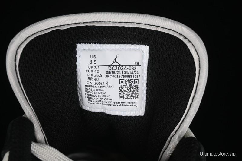 Nike Air Jordan 1 Low Supreme Collaboration - Black White Embossed Custom Retro Basketball Shoes DC2024-032