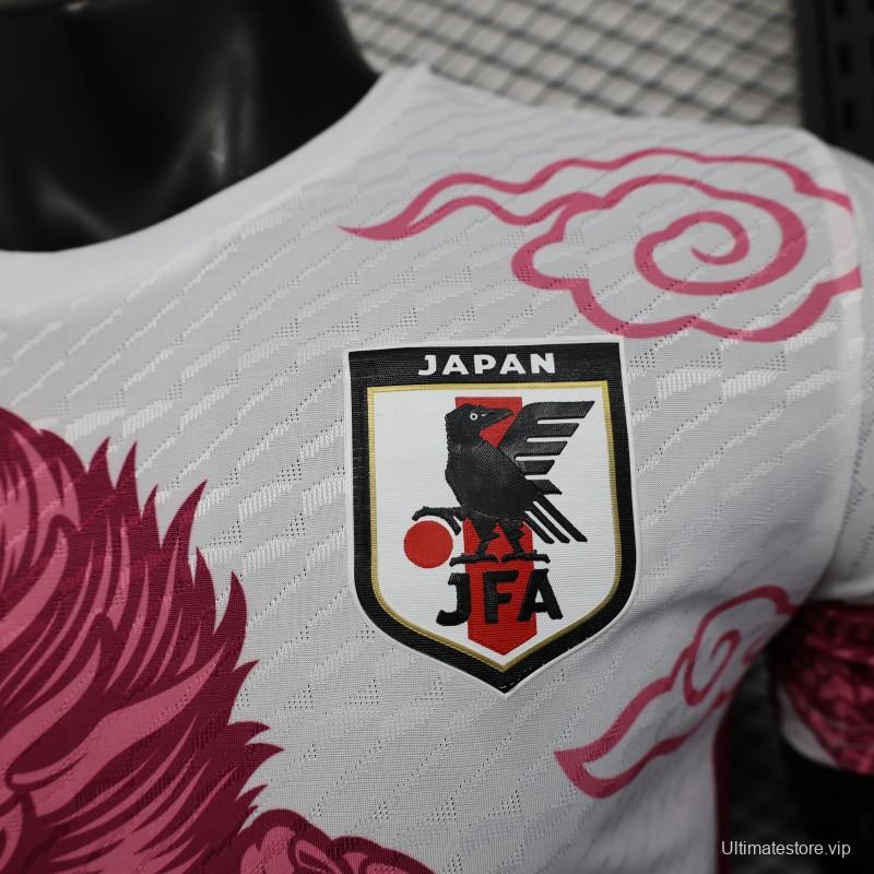 Player Version 2025 Japan National Team White with Pink Dragon Design Jersey