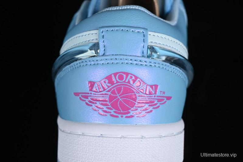 Nike Air Jordan 1 Low Custom Black Green Casual Sneakers - FN7366-400