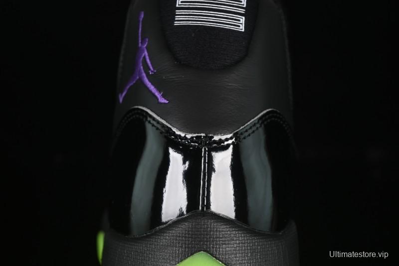Nike Air Jordan 11 Retro CT8012-003 Basketball Shoes in Black & Guacamole Green