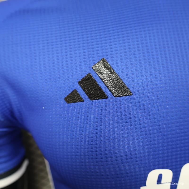 Player Version 2025 Algeria Blue with Arabic Sponsor Jersey