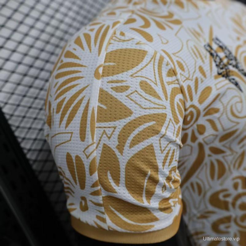 Player Version 25/26 FC Palestine White with Golden Floral Pattern Jersey