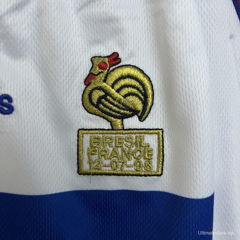 Retro 1998 Kids France Away Size 16-28 Jersey