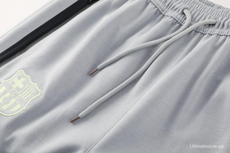 25/26 Barcelona Grey Full Zipper Hoodie Jacket +Long Pants