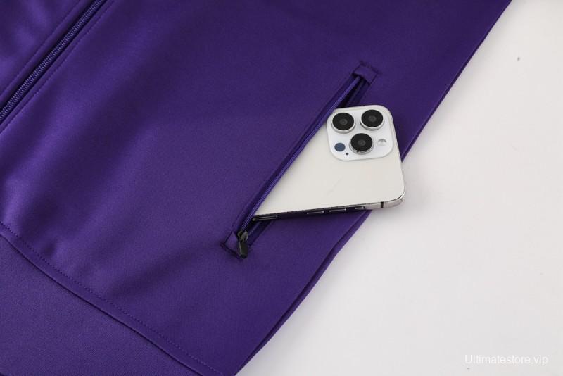 25/26 Real Madrid Purple Full Zipper Jacket +Long Pants