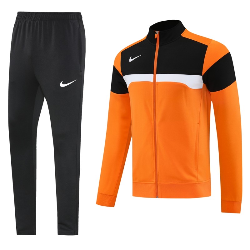 2025 Nike Orange/Black Full Hoodie Zipper Jacket +Long Pants
