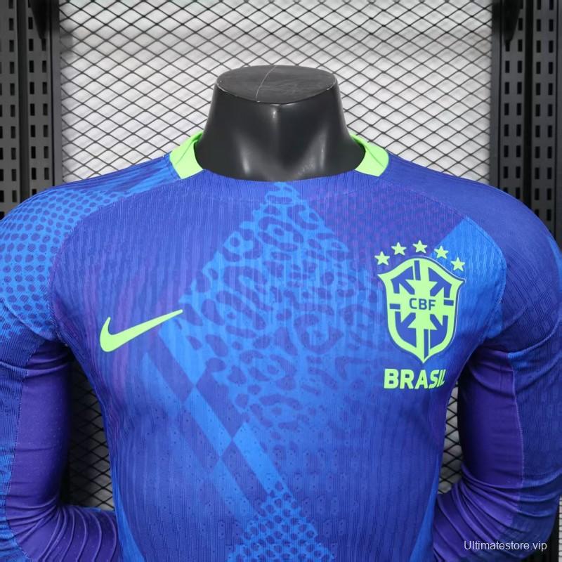 Player Version 2025 Brazil Away Long Sleeve Jersey