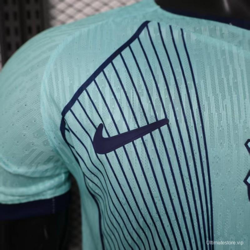 Player Version 25/26 FC Barcelona Light Blue with Vertical Pinstripe Pattern Jersey