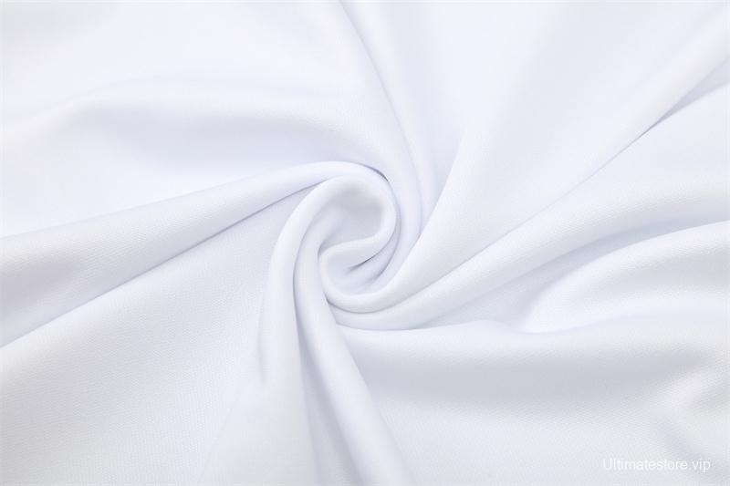 Retro 04/05 Real Madrid White Half Zipper Jacket+Long Pants