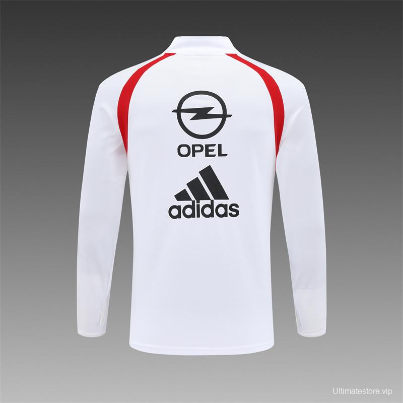 Retro 03/04 AC Milan White Half Zipper Jacket