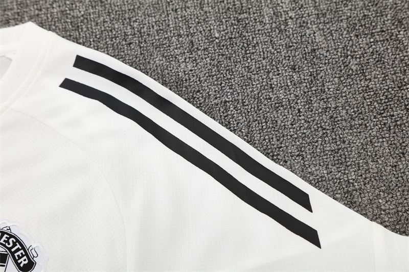 25/26 Manchester United White Purple Short Sleeve+Soccer Shorts