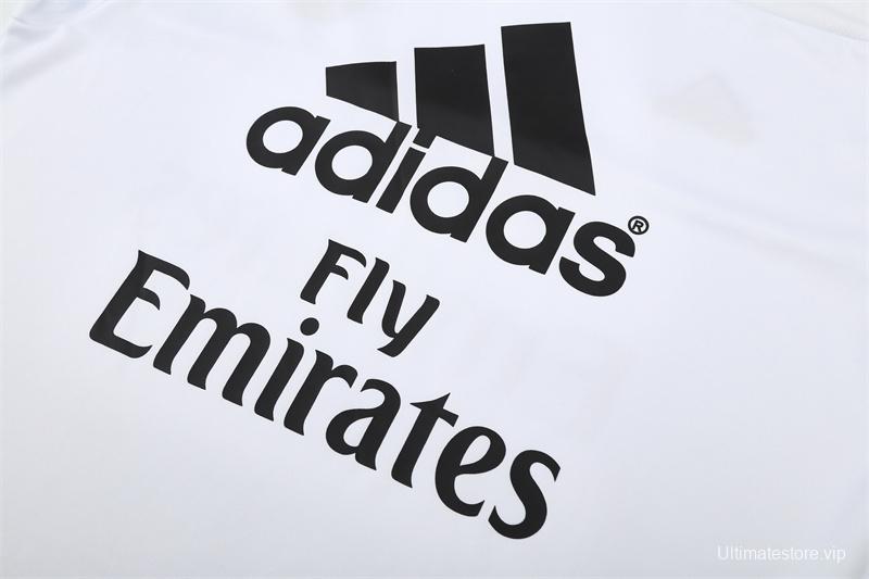 Retro 15/16 Real Madrid White Half Zipper Jacket+Long Pants